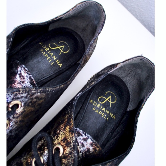 Adrianna Papell Metallic Cheetah Paxton Oxfords - Picture 4 of 10